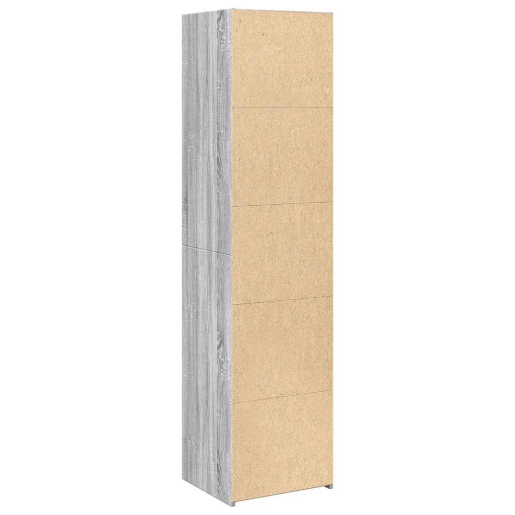 Buffet credenza cassettiera armadio mobile contenitore organizer cucina soggiorno salotto rovere Sonoma alto 45 x 41 x 185 cm legno ingegnerizzato grigio 02_0035366