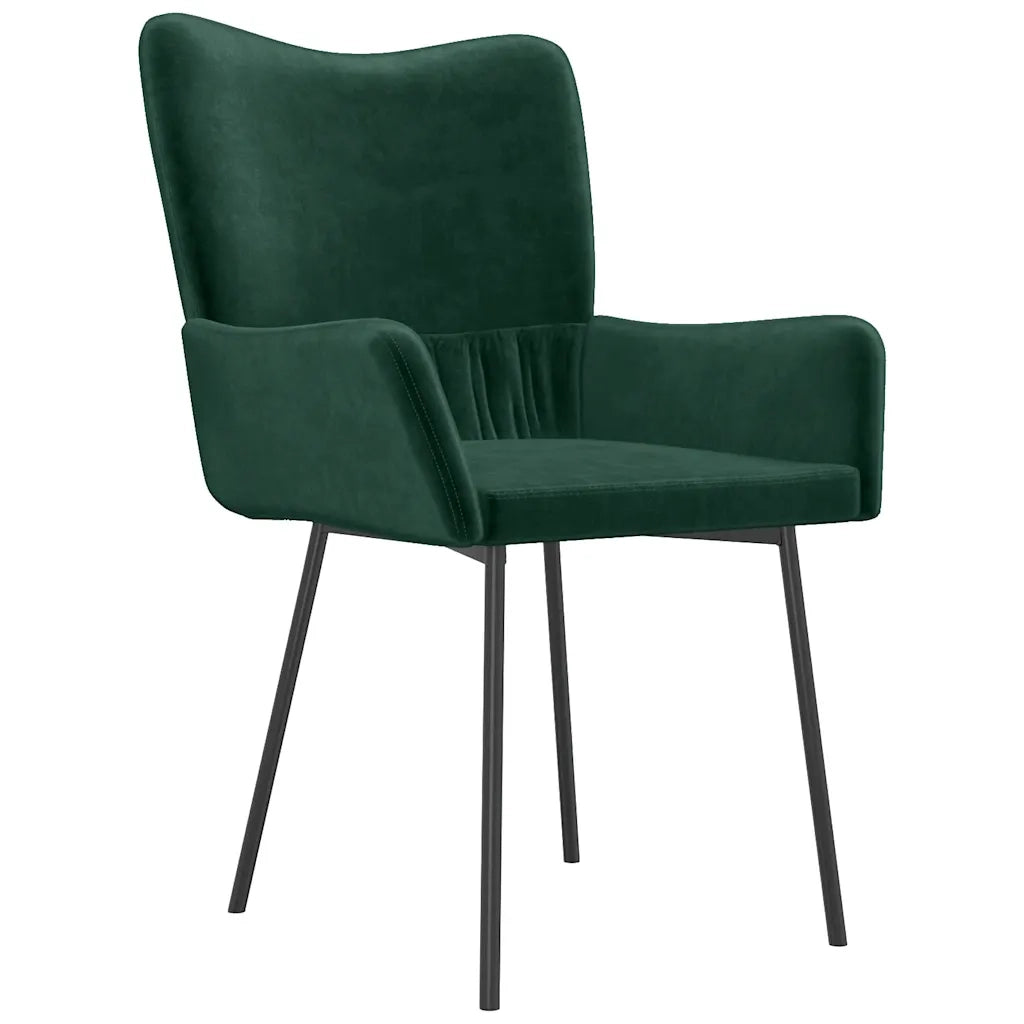 Sedie da Pranzo 2 pz Verde Scuro in Velluto cod mxl 18199