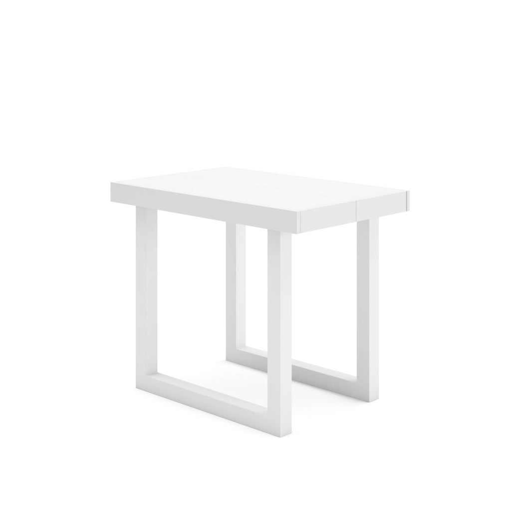 Consolle allungabile, 58 fino 140x90x73cm, Per 6 persone, Gambe in legno, Bianco RF2703
