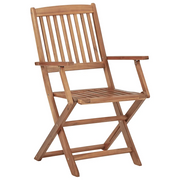 Sedie da Giardino Pieghevoli 8 pz con Cuscini Massello Acacia 3074973