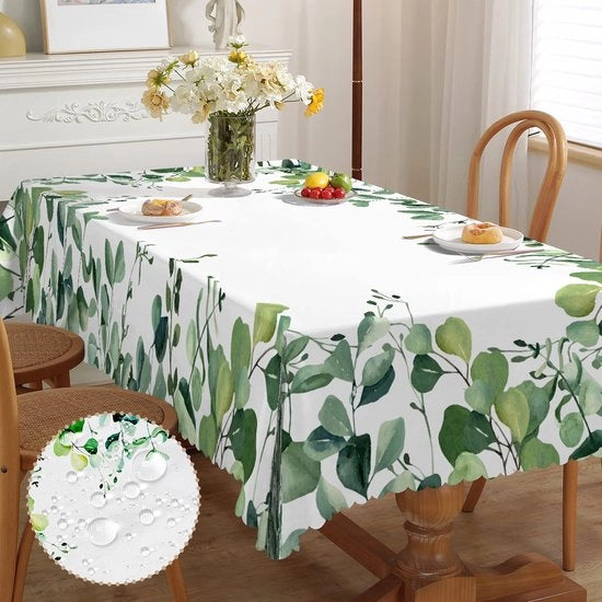 Tappeto per tavolo in eucalipto, resistente all'acqua, rettangolare, con fiori, per esterni, in poliestere, dimensioni 110x140 cm