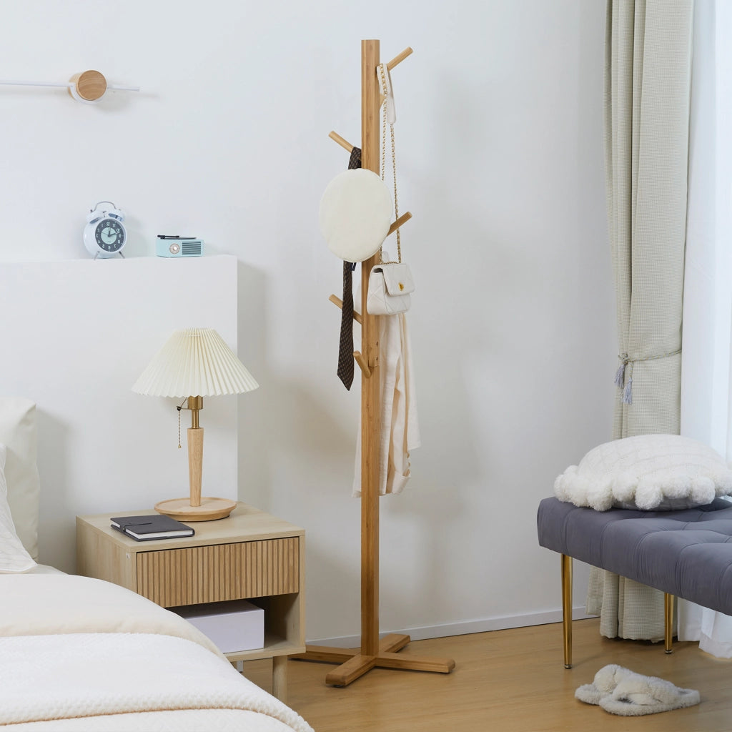 Appendiabiti a Forma di Albero ¨C Xylo ¨C Bamb¨´ Naturale 8 Ganci 178cm
