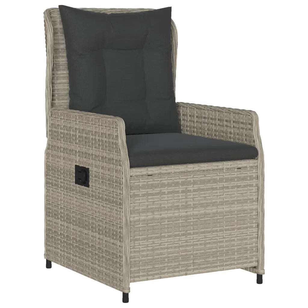 Set Pranzo da Giardino 3pz con Cuscini Grigio Chiaro Polyrattan 3262896