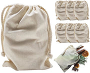 Borsa di stoffa in cotone con cordino 15x20cm, 10 pezzi, borsa di cotone naturale con cordino di cotone piccola