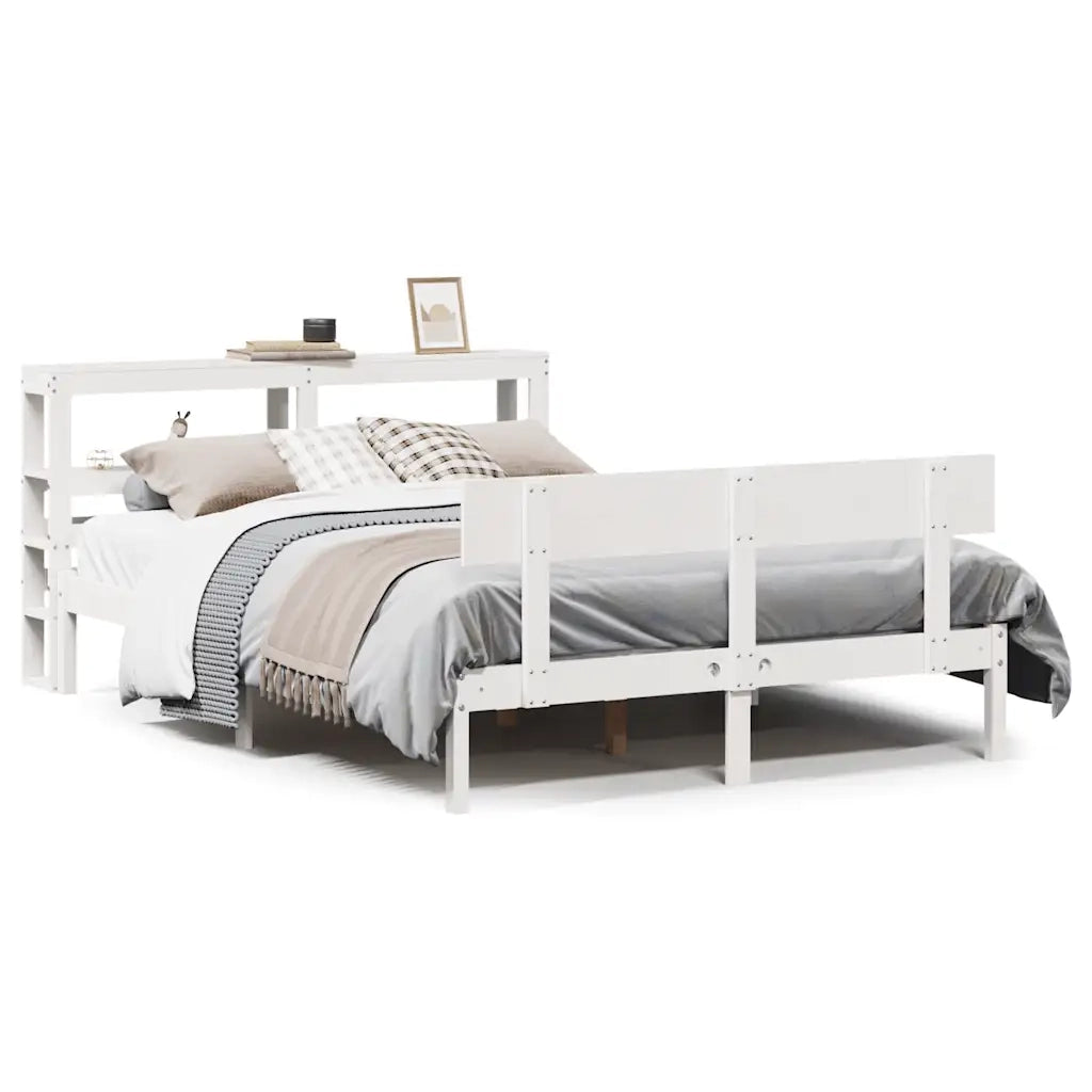 Letto senza Materasso Bianco 120x200 cm Legno Massello di Pino 3305799