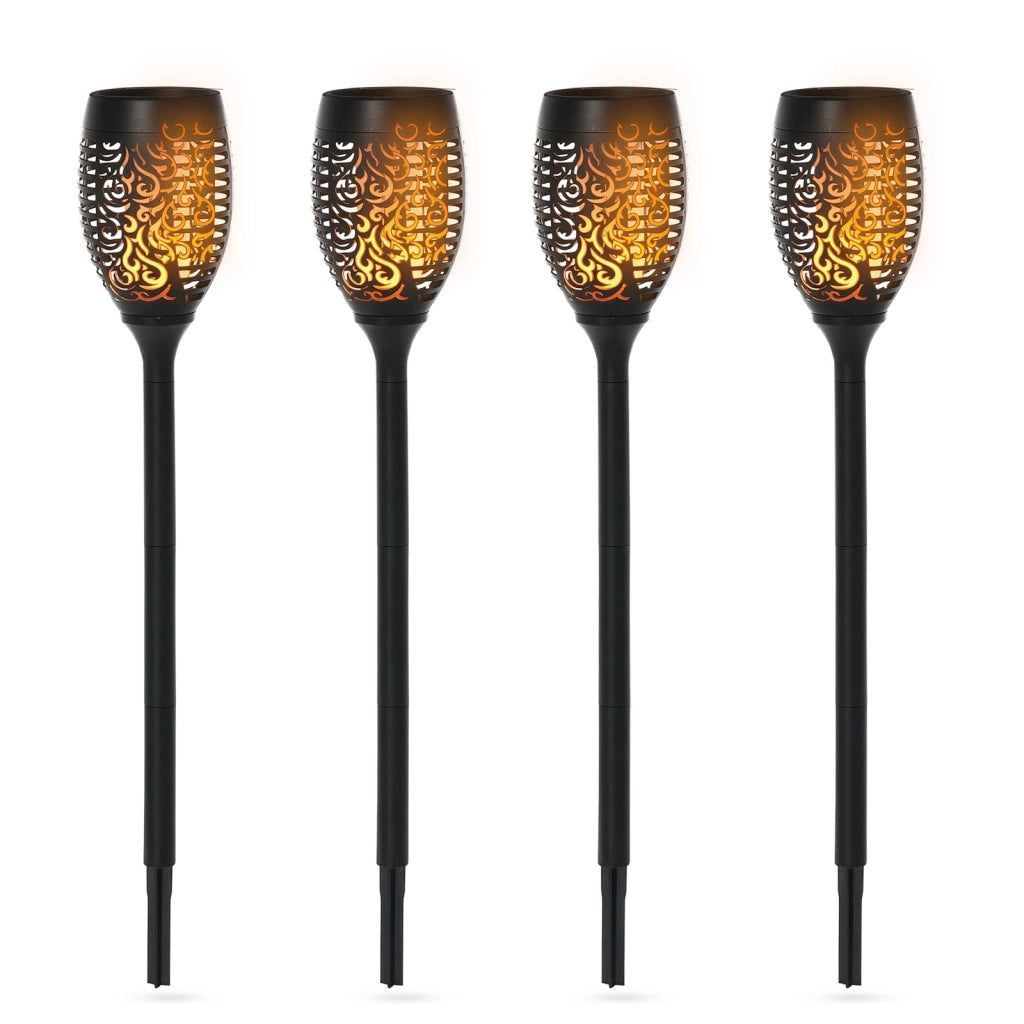 Faretti da Esterno LED a Energia Solare con Picchetti ¨C zephmum ¨C Plastica, Nero, ?12x72 cm