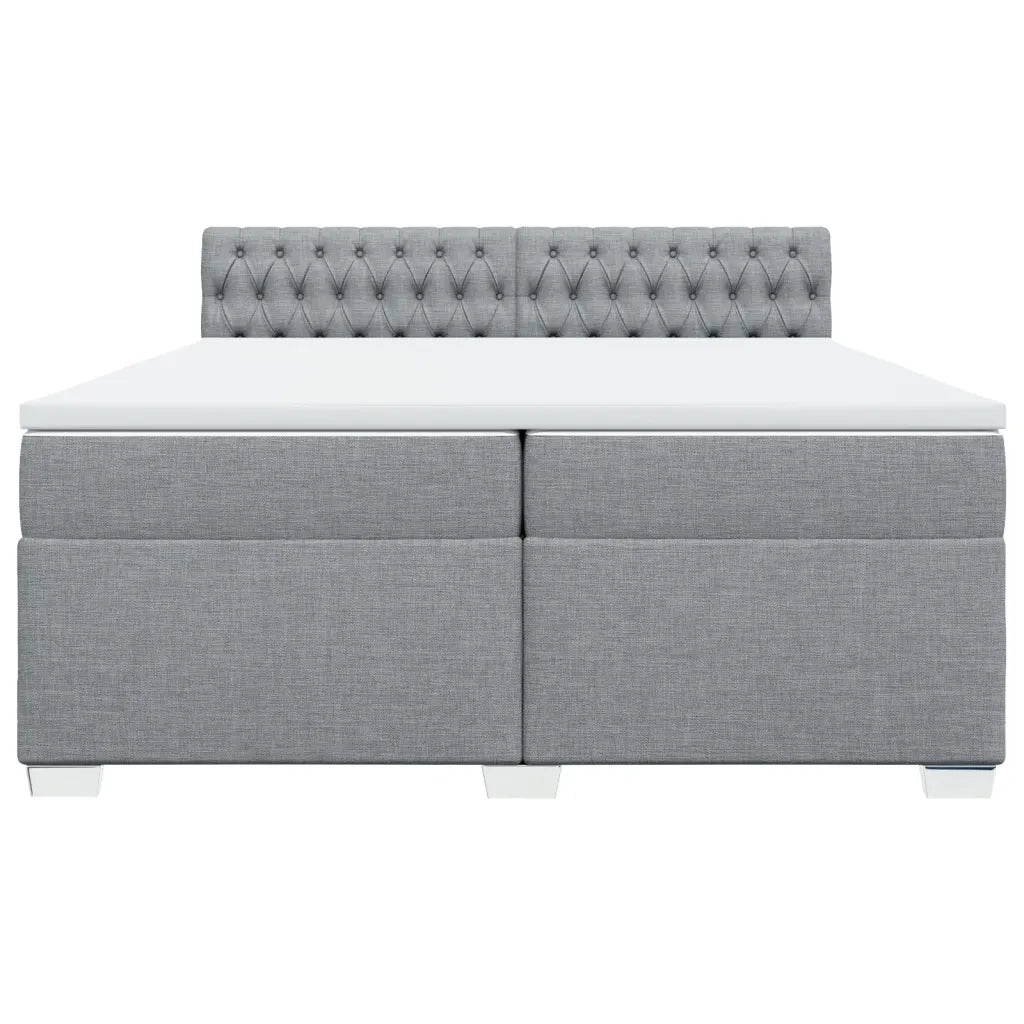 Giroletto a Molle con Materasso Grigio Chiaro 200x200cm Tessuto 3286002