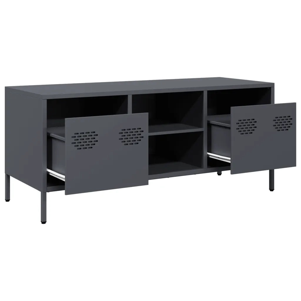 Mobile TV Antracite 101,5x39x43,5 cm Acciaio Laminato a Freddo 851300