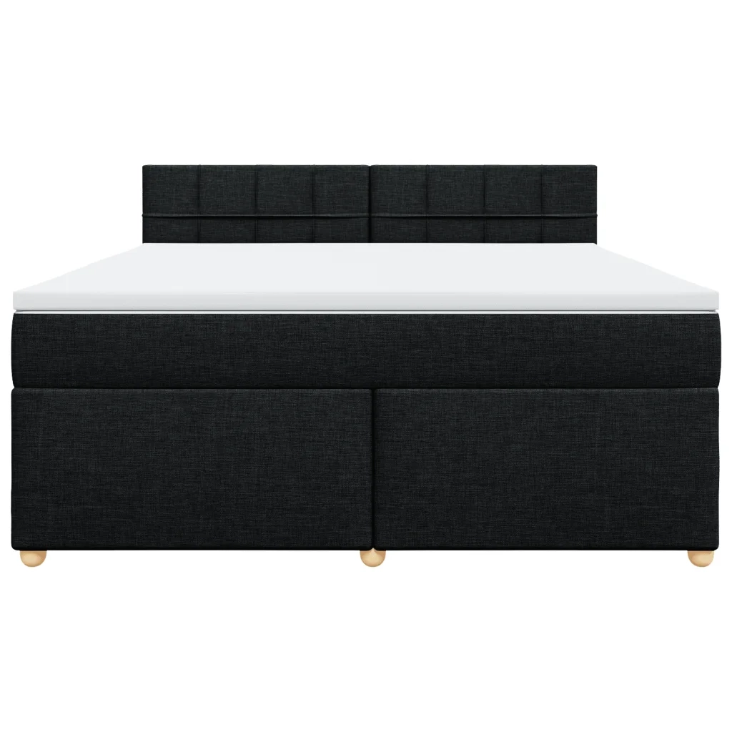 Giroletto a Molle con Materasso Nero 180x200 cm in Tessuto
