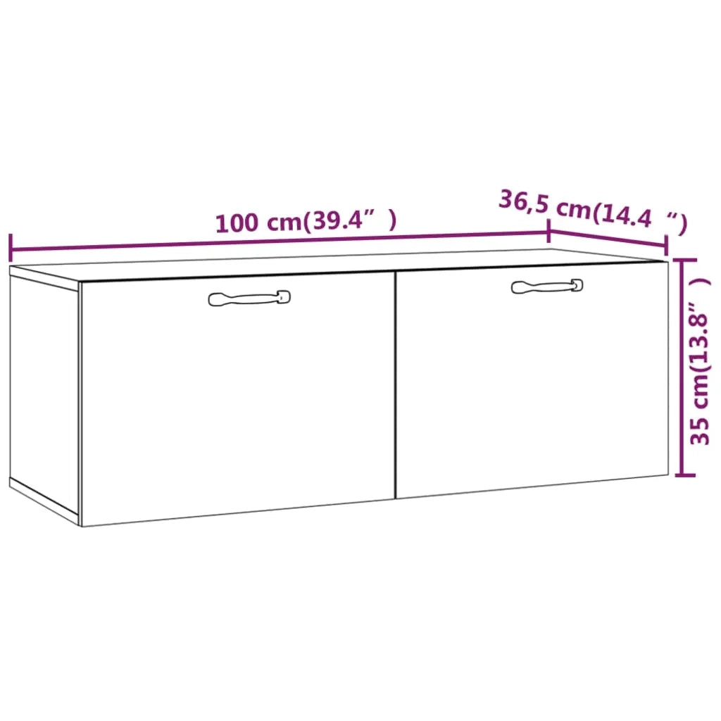 Mobile Pensile Rovere Sonoma 100x36,5x35 cm Legno Multistrato 812954