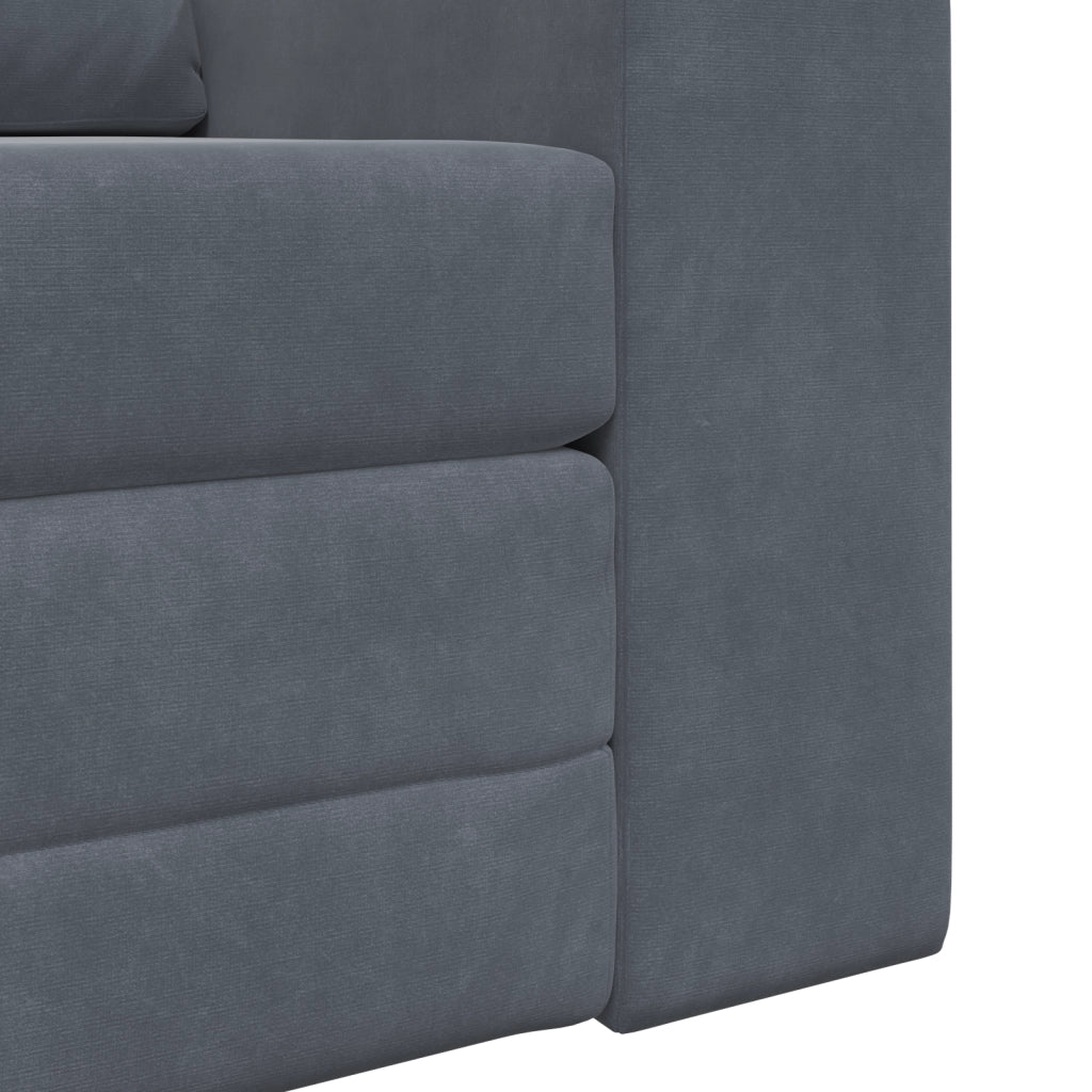 Divano Letto 2-in-1 Grigio Scuro 98x71x83 cm in Poliestere