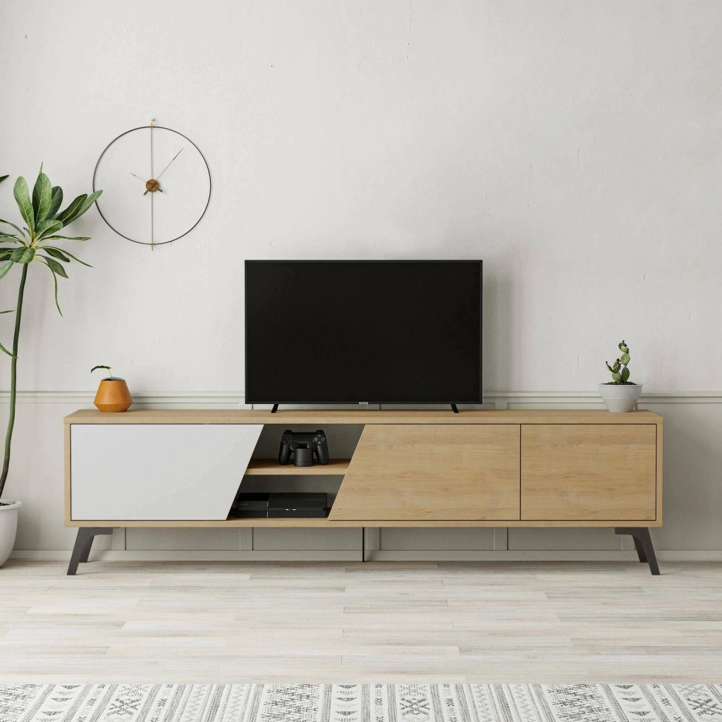 Male, Mobile Porta tv un Ripiano, 180x36x48h cm Marrone Quercia
