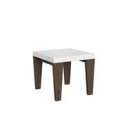Tavolo Allungabile 90/246x90x77 cm Spimbo Mix piano Bianco Frassino  gambe Noce
