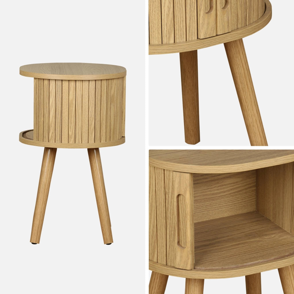Set 2 comodini scandinavi decorazione legno 2 ante scorrevoli ,