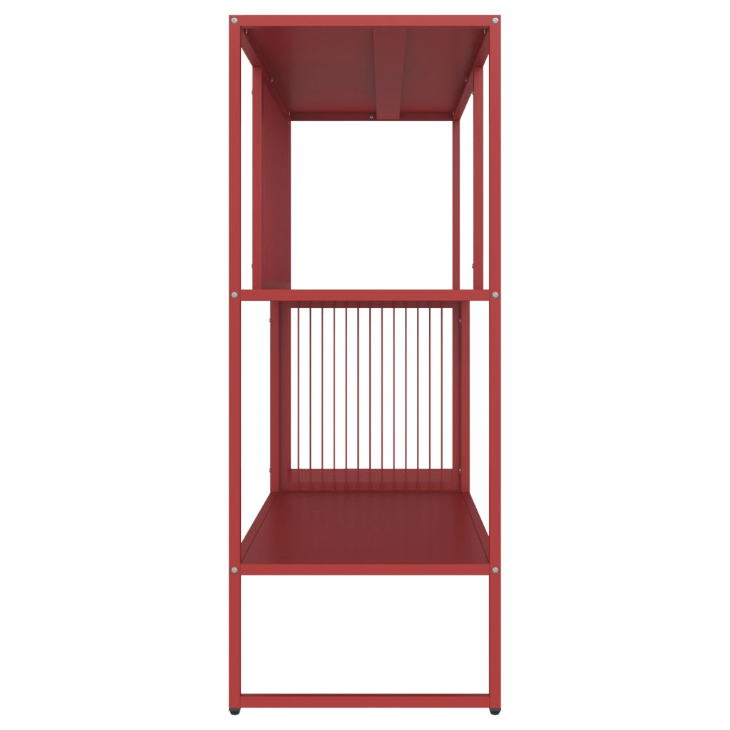 Scaffale in metallo rosso carminio EMILIA