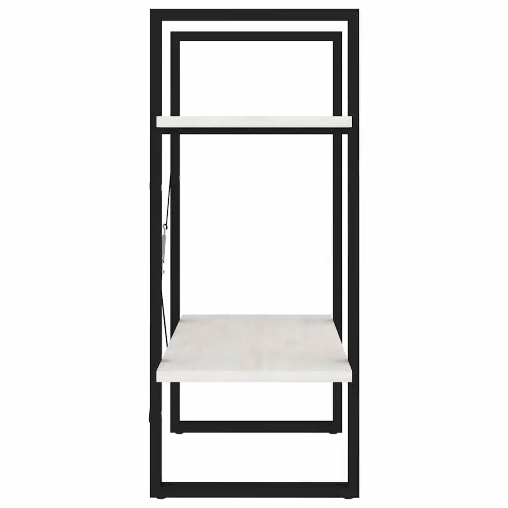 Libreria a 2 Ripiani Bianca 60x30x70 cm in Massello di Pino 806433