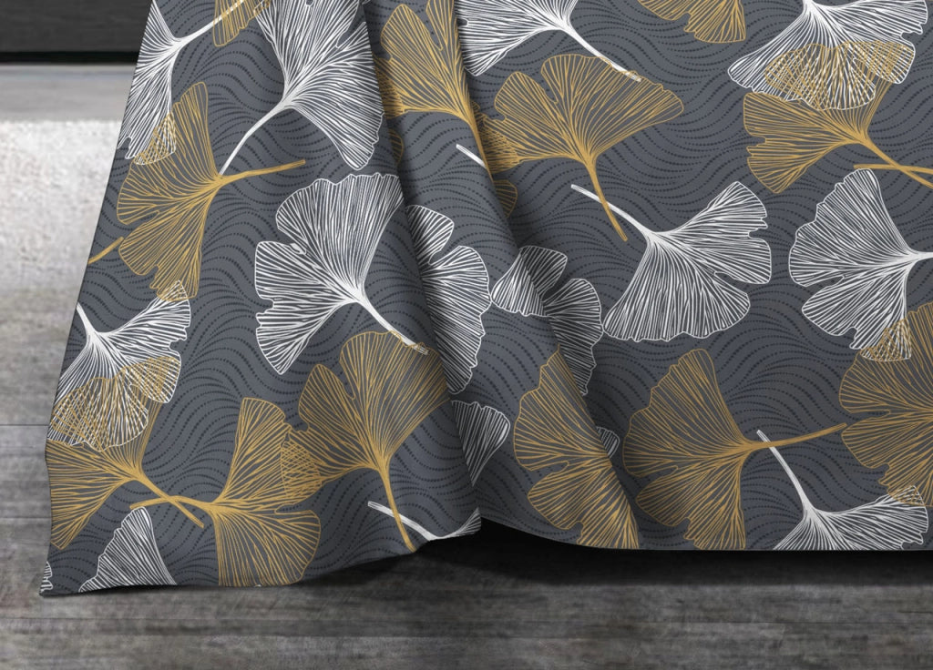 Telo Arredo Granfoulard Copritutto Salvadivano 100% Cotone Dis. Ginko - Singolo - Giallo