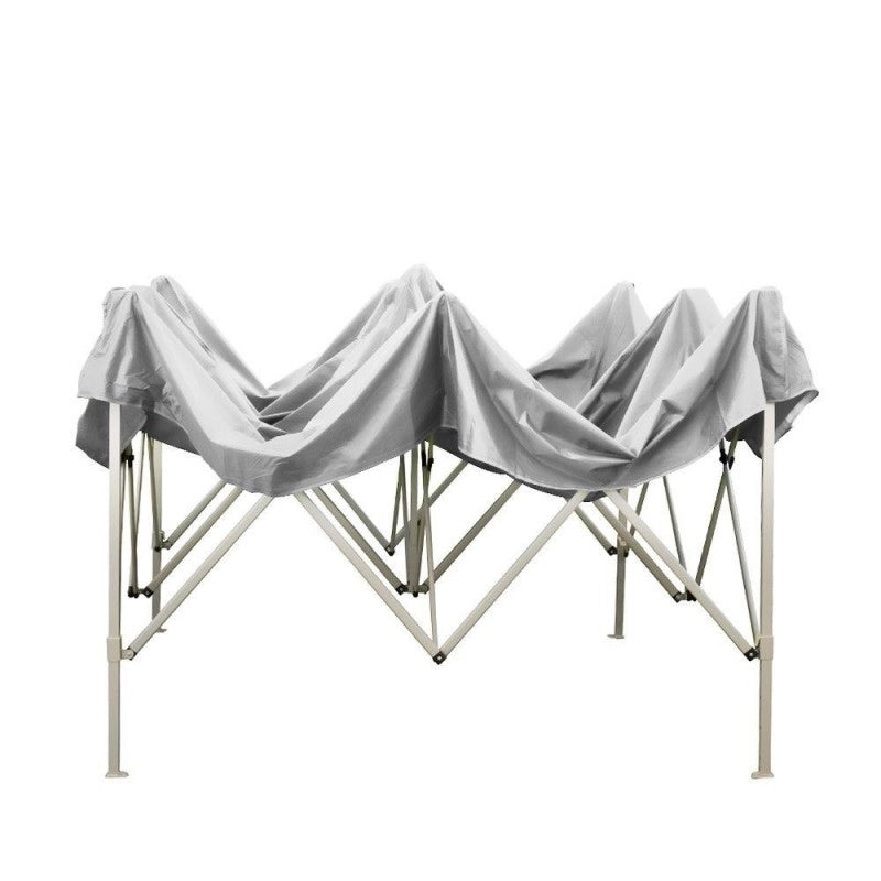 Gazebo Richiudibile Pieghevole 3 X 3 Bianco Ricoperto in Pvc Impermeabile