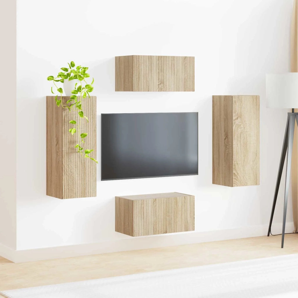 Set mobile TV 2 pcs Rovere Sonoma Legno multistrato 3408972
