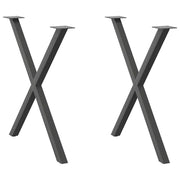Gambe per tavolo da pranzo a forma di X 2 pz Antracite 80x(72-73) cm Acciaio