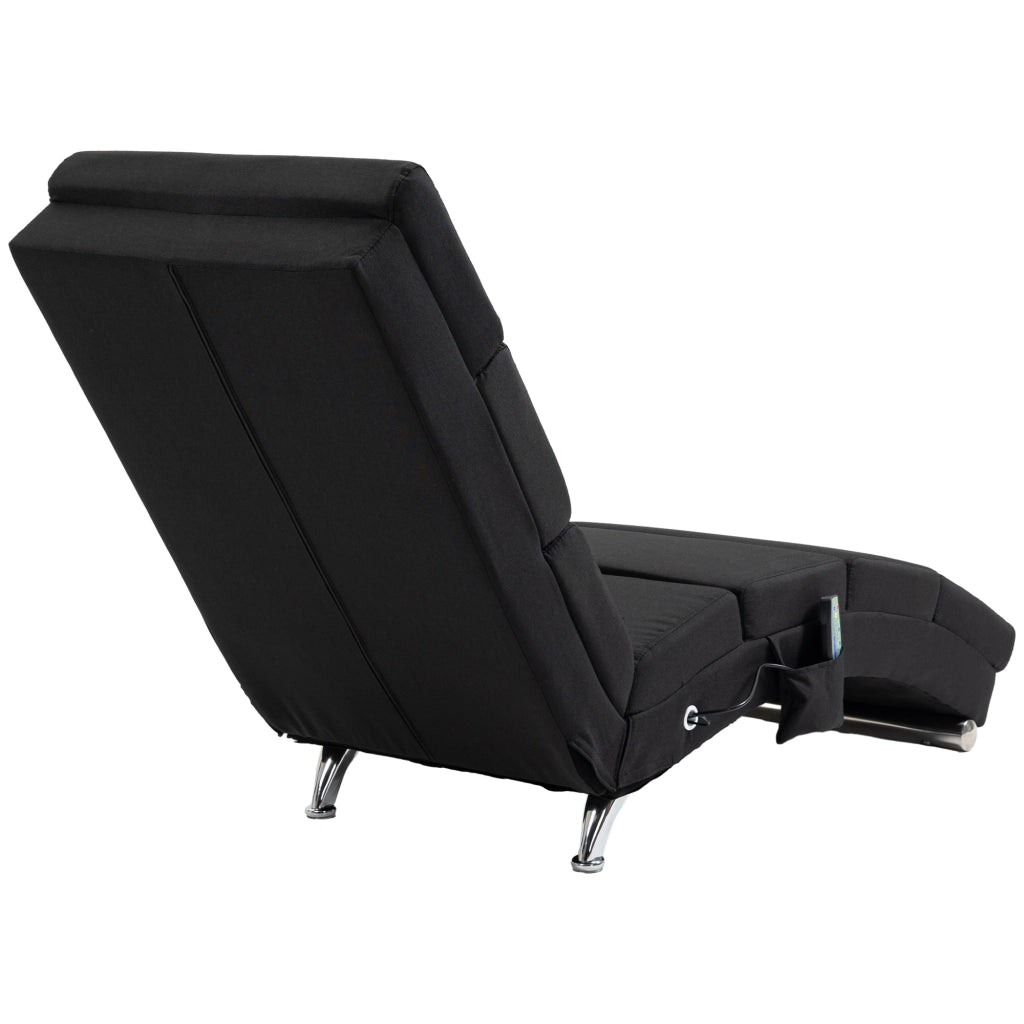 Poltrona relax massaggiante riscaldante ¨C Xylo ¨C tessuto nero con telecomando 56x168x84 cm