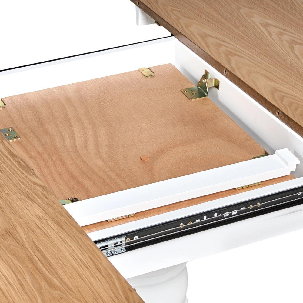 Tavolo da pranzo allungabile in legno di frassino chiaro 106/150 cm stile retrò vintage