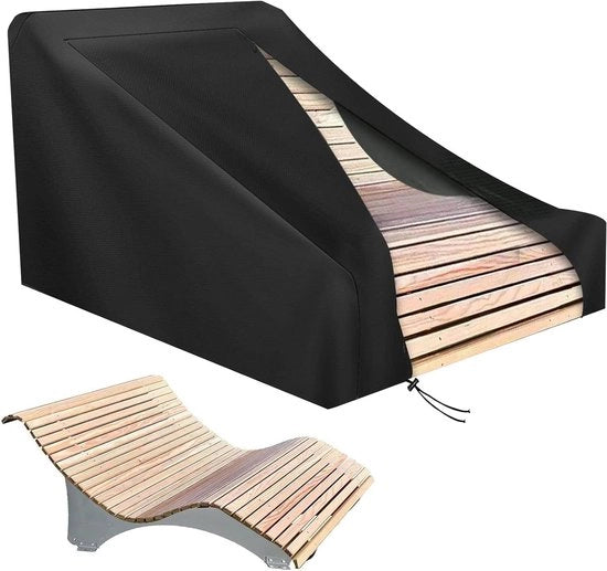 Copriletto per giardino in tessuto 420D Oxford - Impermeabile e resistente al vento - Adatto per sedie a sdraio in legno - Dimensioni: 205 x 185 x 130 cm