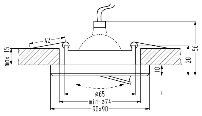 Faretto da incasso Candellux SSU-13 quadrato cromo MR16