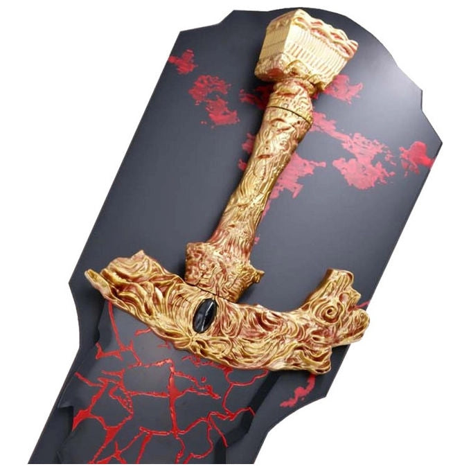 Spada ornamentale Elden Ring Maliketh, lama nera in acciaio, 118 cm, supporto da parete in legno incluso