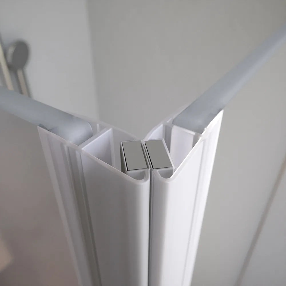 Box doccia 60x70cm con apertura a battente e parete fissa, profili cromati e vetro da 6mm opaco h195 | Elba