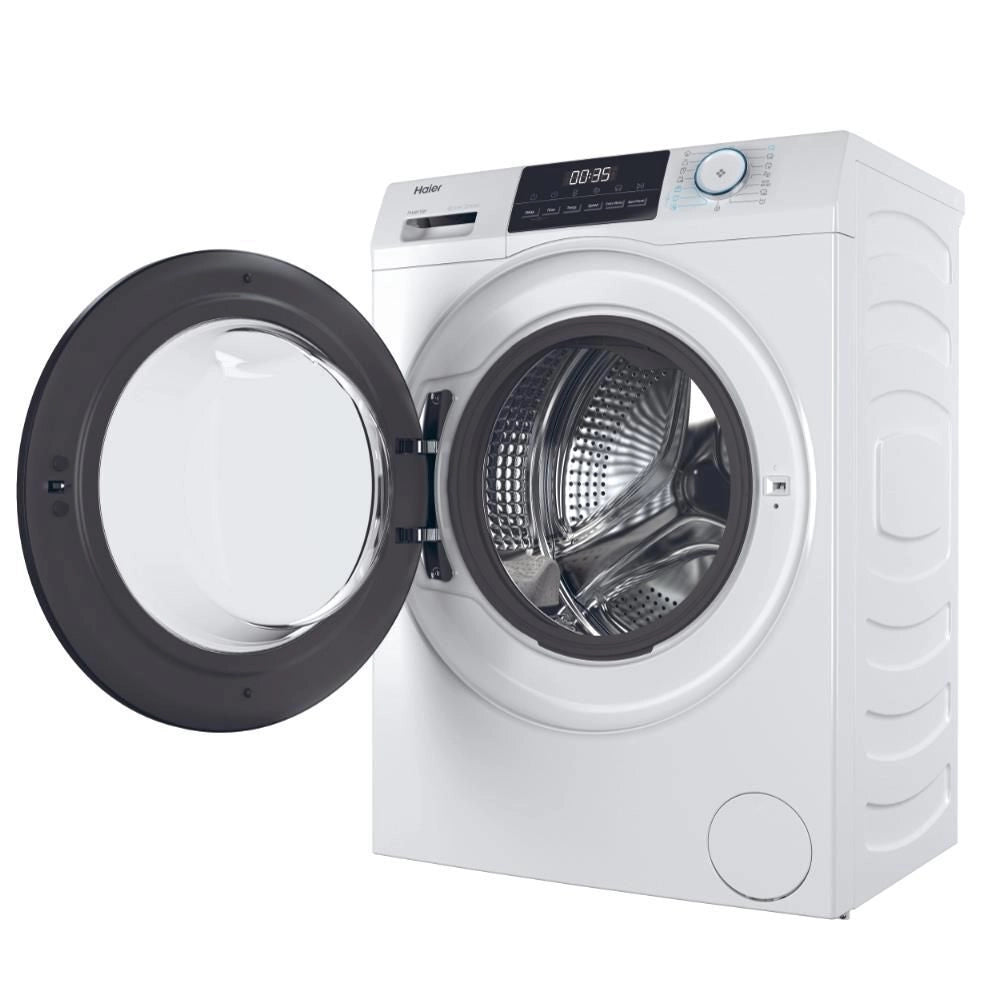 Haier I-Pro Serie 1 Serie 1, Lavatrice Slim 8 KG, 10% più efficente della classe A, 1400 giri, Bianco, Inverter, Refresh, HW80-BP14929A-S