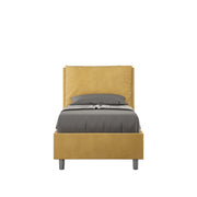 Letto imbottito Singolo 80x200 cm Antea - Contenitore,Microfibra,Ocra