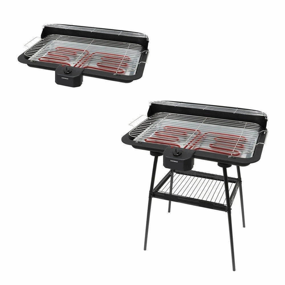 Trade Shop - Barbecue Elettrico Con Stand Griglia Da Tavolo 2in1 2200w Termostato Regolabile Grigliata -