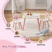 SET Tavolo e 2 sedie 60x60 cm Legno di pino Rosa