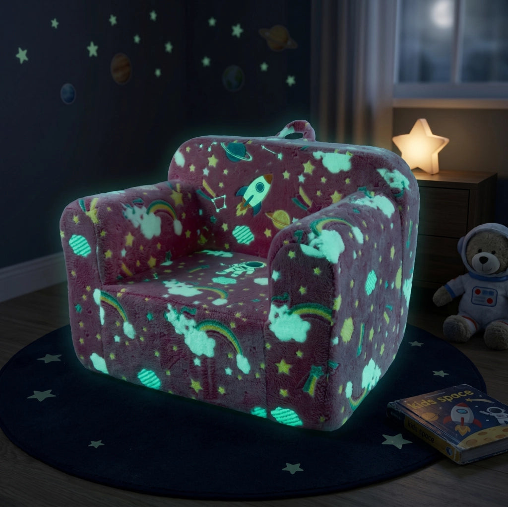 Poltroncina per bambini con braccioli e rivestimento rimovibile; rosa