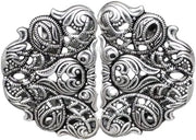 Chiusura a maglia metallica argentea, schermo, dirndl, chiusura metallica, 58 mm x 42 mm, prodotta in Germania, (1 pezzo)