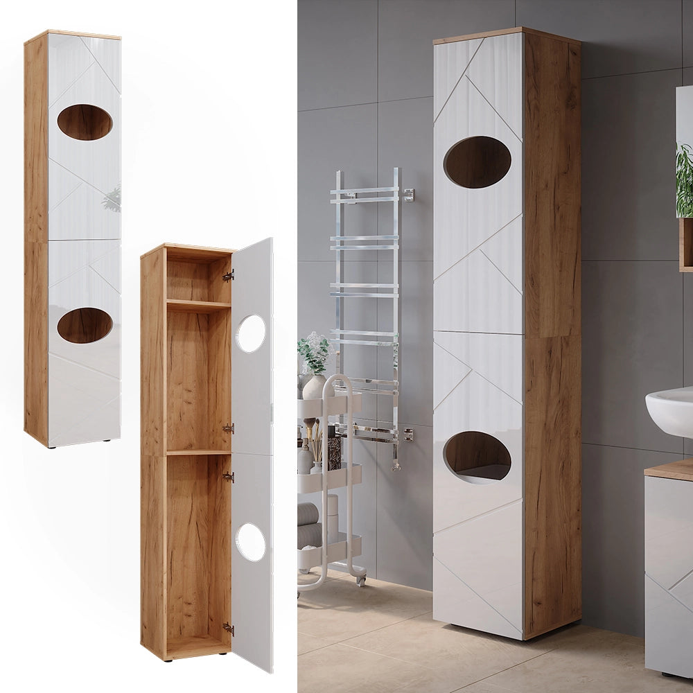 Vicco Mobiletto Rovere Goldkraft/bianco lucido 37.2 x 192 cm