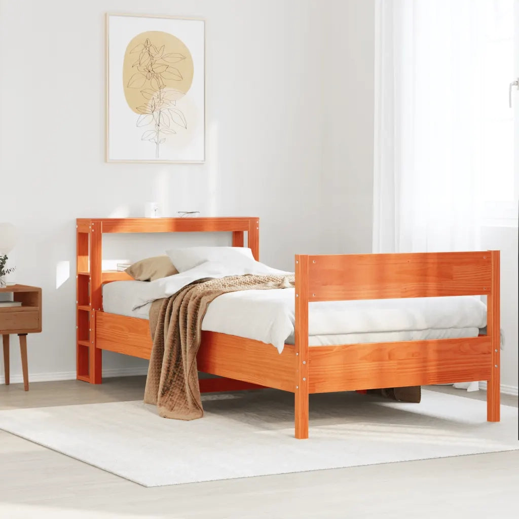 vidaXL Letto senza Materasso Marrone Cera 100x200 cm in Legno di Pino