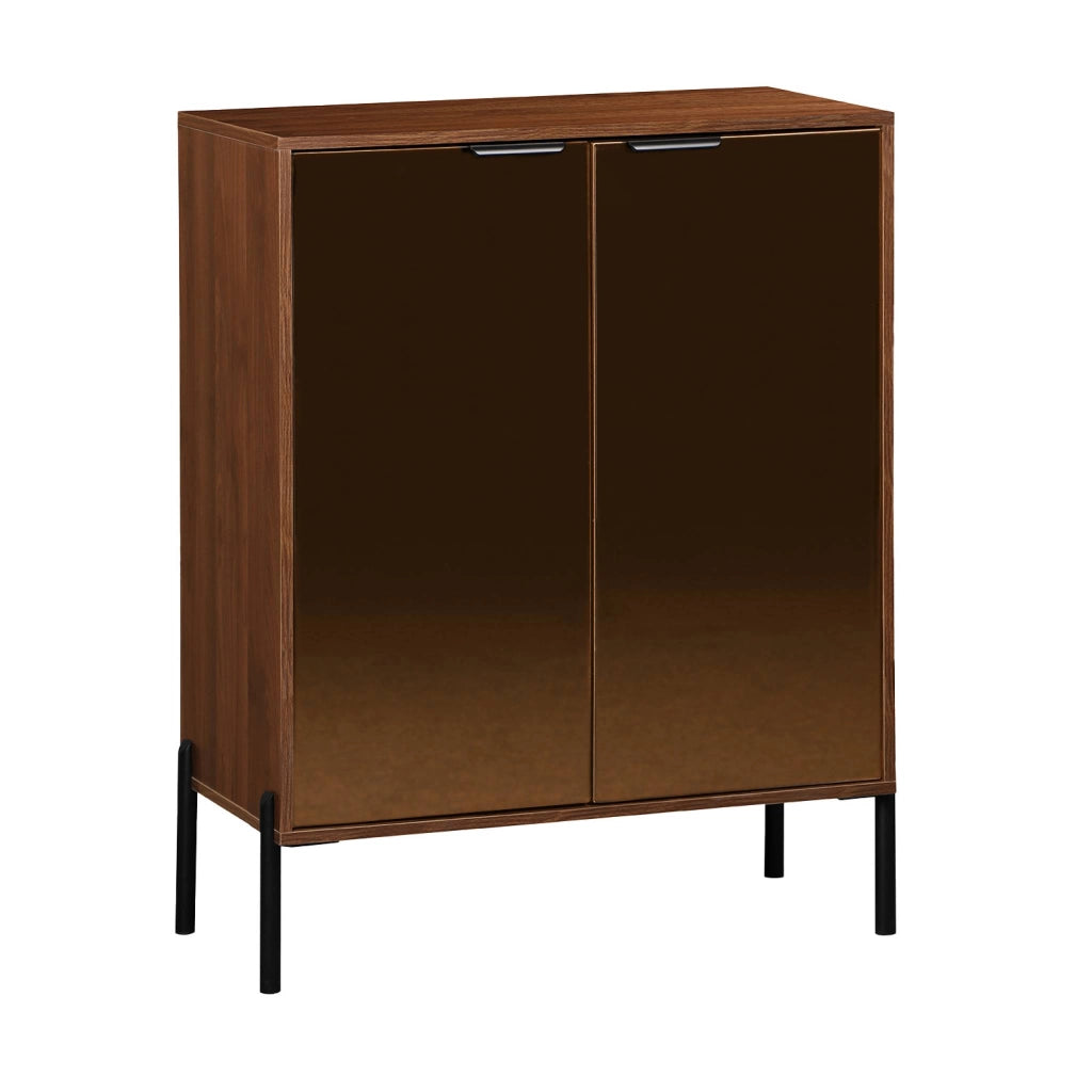Credenza vintage effetto legno di noce, 83cm, noce