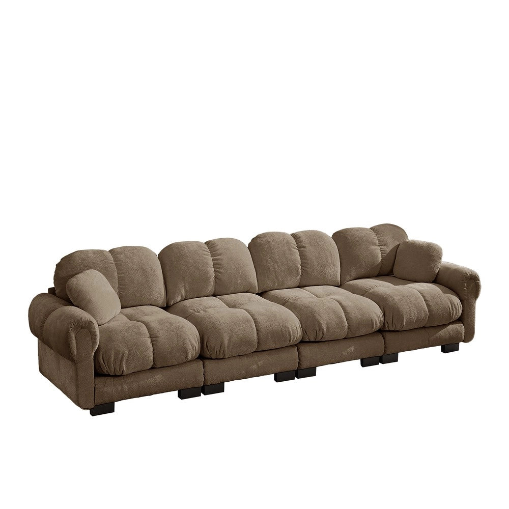 Poltrona relax imbottita ¨C Minimal ¨C marrone tessuto con braccioli schienale ergonomico