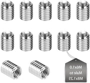 Set di attacchi a vite M8 su M6 con dado a viti a 15mm in acciaio inossidabile con contenitore a vite con fessura di taglio per riparazioni di cavi femmina M6 x 10mm e maschio M8 x 125mm per mobili in legno.