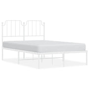 Letto matrimoniale | Letto per adulti | Giroletto con Testiera Metallo Bianco 120x190 cm