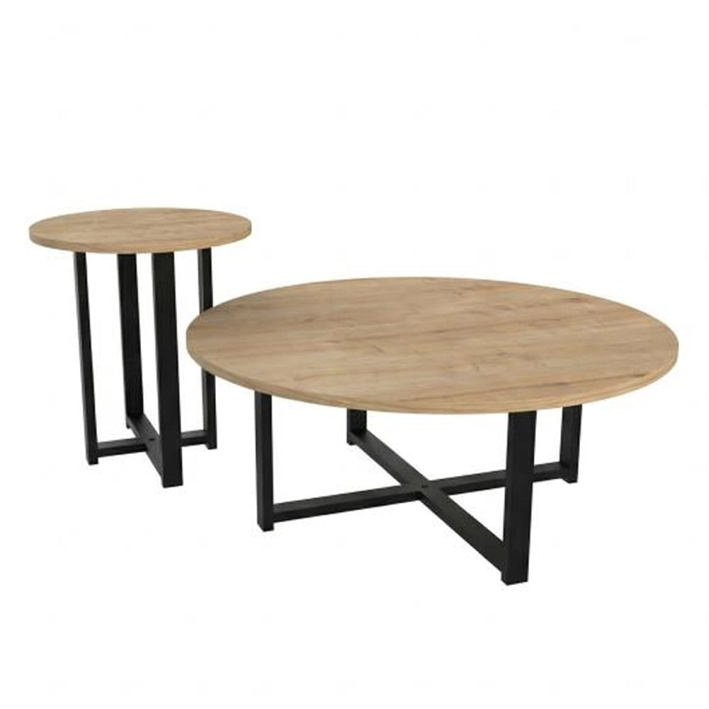 Set 2 Tavolini da Caffè per Soggiorno Quercia Design Moderno Tavolo Salvaspazio