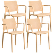 Oviala - Set di 4 sedie da giardino in plastica giallo chiaro