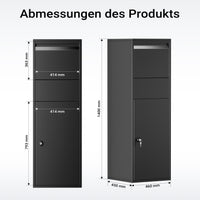 Cassetta postale portapacchi nera per pacchi medi e piccoli Parcel box