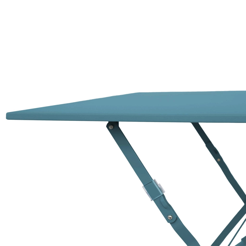 Tavolo da giardino pieghevole in acciaio, 2 posti, 70cm, blu