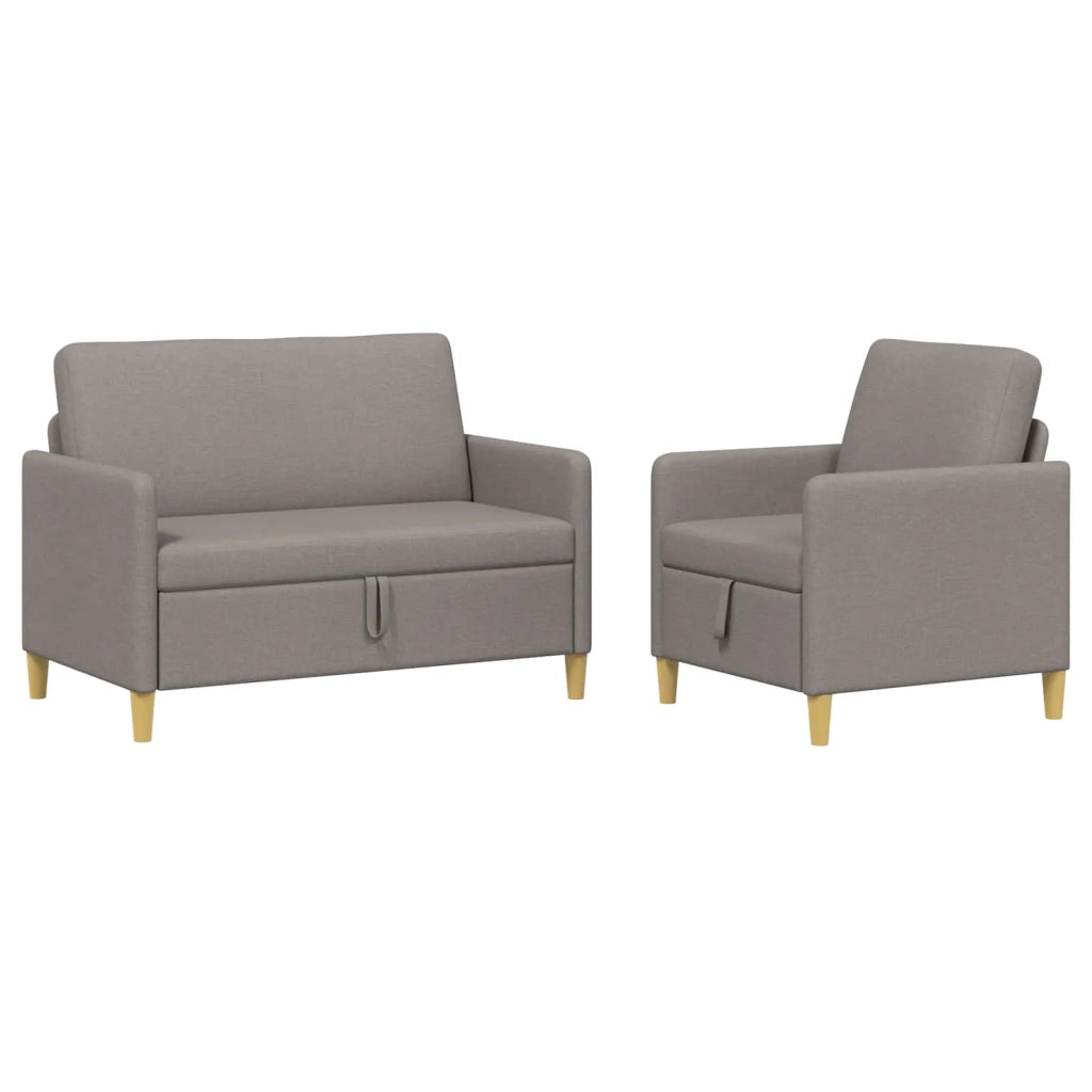 Set di Divani con Storage 2 pcs Tortora Poliestere 3429154