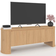 IDMarket - Mobile TV DIVIA 140 cm a 3 ante con design arrotondato in faggio