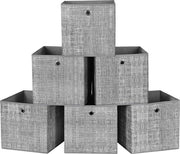 Set di archiviazione di 6 pezzi - Ripiegabile - Veloce - Grigio a strisce - 30x30x30 cm Box di archiviazione - Cassetto di archiviazione