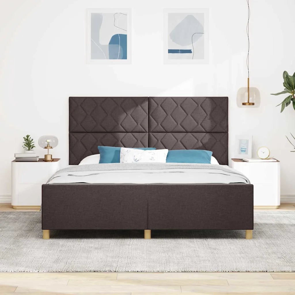 Struttura del letto Marrone scuro 180 x 200 cm Tessuto 3344826
